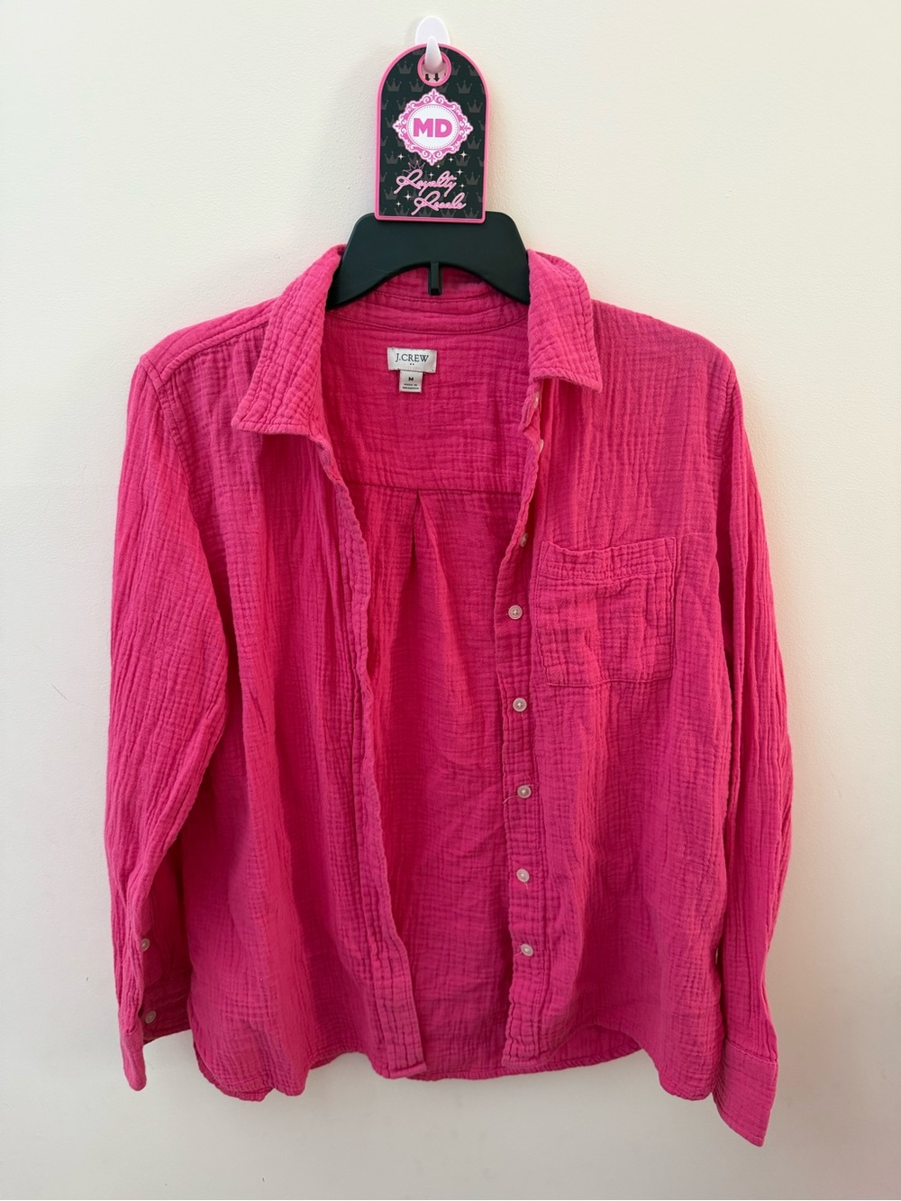 J. Crew Women’s Button-Down Shirt in Hot Pink
